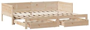 VidaXL kihúzható heverő fiókokkal matrac nélkül 90 x 190 cm