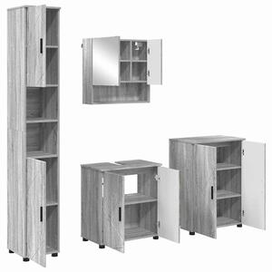 VidaXL Fürdőszoba bútor szett 4 db Szürke Sonoma 61 x 35 x 64 cm