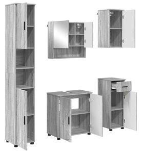 VidaXL Fürdőszoba bútor szett 5 db Szürke Sonoma 61 x 35 x 64 cm