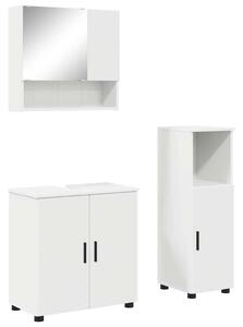 VidaXL Fürdőszoba bútor szett 3 pcs Fehér 61 x 35 x 64 cm Faanyag