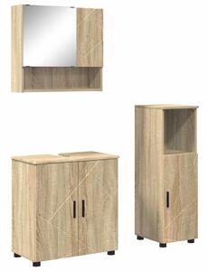 VidaXL Fürdőszoba bútor szett 3 pcs sonoma tölgy 61 x 35 x 64 cm