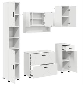VidaXL Fürdőszoba bútor szett 5 db Fehér 35 x 30 x 192 cm