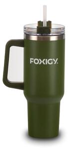 Autós thermo bögre szívószállal 1200 ml Army green