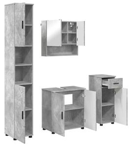 VidaXL Fürdőszoba bútor szett 4 db Beton Szürke 61 x 35 x 64 cm