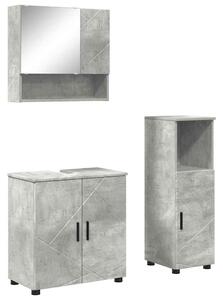 VidaXL Fürdőszoba bútor szett 3 pcs Beton szürke 61 x 35 x 64 cm
