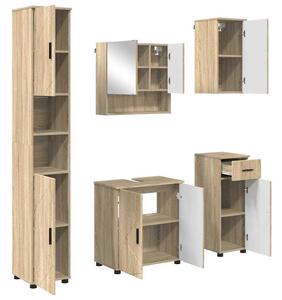 VidaXL Fürdőszoba bútor szett 5 pcs sonoma tölgy 61 x 35 x 64 cm