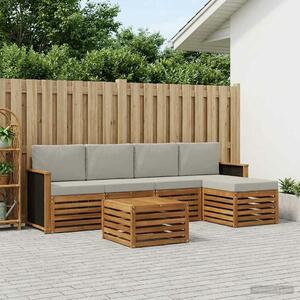 VidaXL Kültéri kanapé szett 6 pcs Természetes és Világosszürke