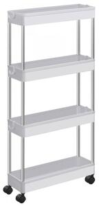 Műanyag polc kerekeken CART 13,5x42x83 cm fehér
