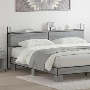 VidaXL Tárolós Fejtámla Töltő Állomással Szürke sonoma 180 cm Faanyag