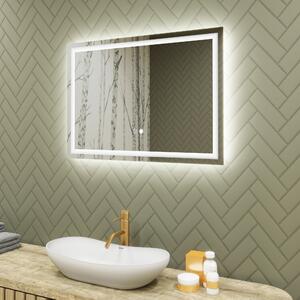 Fürdőszoba Tükör Világítással LED 70x50cm val Dual color, Érintőkapcsoló, Tükörpárátlanító Fűtőfólia - L49
