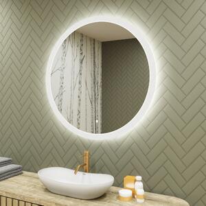Kerek fürdőszobai tükör LED világítással 80 cm - Dual color, Érintőkapcsoló