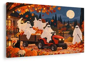 Kép halloweeni szellemek traktoron