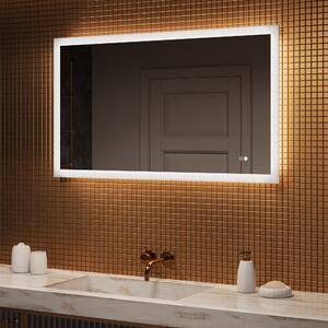 Téglalap alakú LED világítással ellátott fürdőszobai tükör 120x70 cm - Dual color, Érintőkapcsoló, Tükörpárátlanító Fűtőfólia