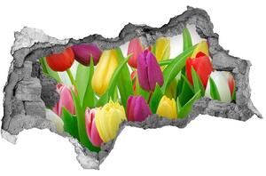 3d fali matrica lyuk a falban Színes tulipán