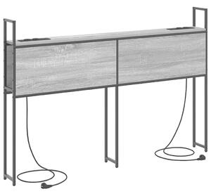 VidaXL Tárolós Fejtámla Töltő Állomással Szürke sonoma 160 cm Faanyag