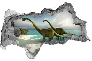 3d lyuk fal dekoráció Dinoszauruszok a strandon