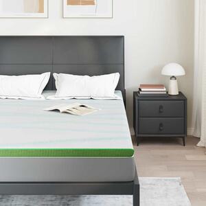 VidaXL Matrac topper Fehér és Zöld 160 x 200 cm Jacquard Szövet