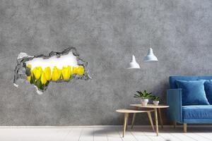 3d lyuk fal dekoráció Sárga tulipánok