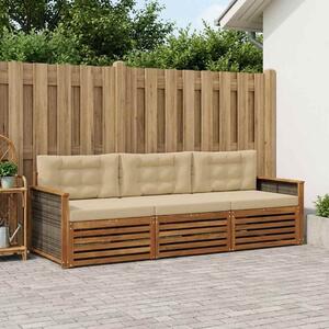 VidaXL Kültéri kanapé szett párnával 3 pcs Természetes és bézs