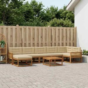 VidaXL Kültéri kanapé szett párnával 8 pcs Természetes és bézs
