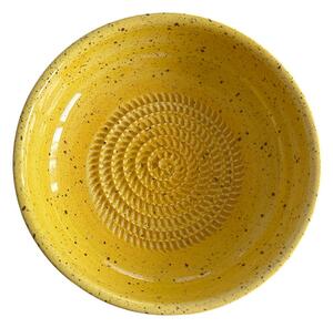Citromsárga salátástál kaparó felülettel a közepén 19 cm x 19 cm x 5 cm