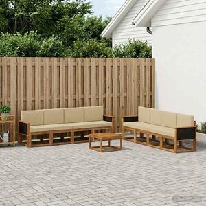 VidaXL Kültéri kanapé szett párnával 7 pcs Természetes