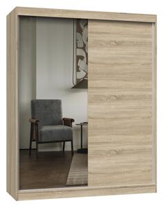 Aldabra IGA 160 A/B tolóajtós gardróbszekrény 120x61x200, 1 tükörrel / sima, sonoma