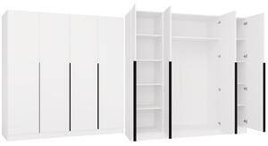 Aldabra SENSO 4D gardróbszekrény 200x56.5x200 cm, fehér-fekete