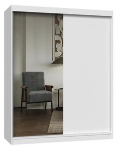Aldabra IGA 160 A/B tolóajtós gardróbszekrény 120x61x200, 1 tükörrel / sima, fehér