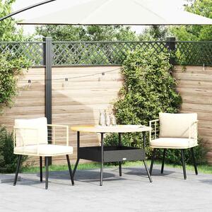 VidaXL 2 db természetes polyrattan kerti szék párnákkal