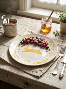 Sinsay - Porcelán tányér nyúlmintával - sárga