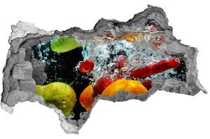3d lyuk fal dekoráció Gyümölcsök víz alatt