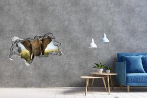 3d lyuk fal dekoráció Elefánt a szavannán