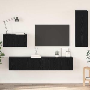 VidaXL Fali TV Szekrény Falra szerelhető 4 pcs Fekete tölgy Faanyag