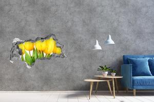 3d lyuk fal dekoráció Sárga tulipánok