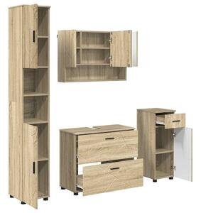 VidaXL Fürdőszoba bútor szett 4 db Sonoma tölgy 35 x 30 x 192 cm