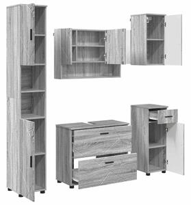 VidaXL Fürdőszoba bútor szett 5 db Szürke Sonoma 35 x 30 x 192 cm