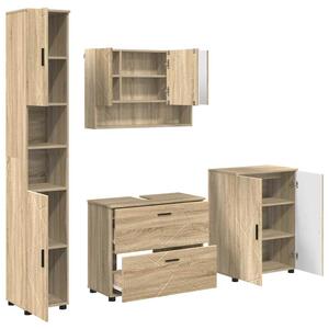 VidaXL Fürdőszoba bútor szett 4 db Sonoma tölgy 35 x 30 x 192 cm