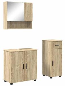 VidaXL Fürdőszoba bútor szett 3 pcs sonoma tölgy 61 x 35 x 64 cm