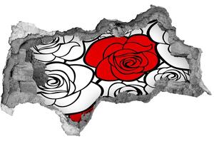 3d lyuk fal dekoráció Roses