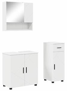VidaXL Fürdőszoba bútor szett 3 pcs Fehér 61 x 35 x 64 cm Faanyag