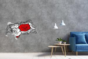 3d lyuk fal dekoráció Roses