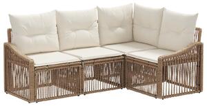 VidaXL Kerti Kanapé Szett 4 pcs Bézs polirattan