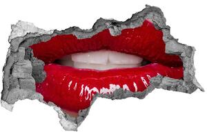 3d lyuk fal dekoráció Vörös ajkak
