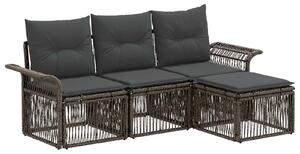 VidaXL Kerti Kanapé Szett 4 pcs Szürke polirattan