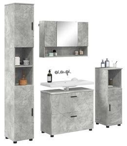 VidaXL Fürdőszoba bútor szett 4 pcs Beton szürke 30 x 35 x 192 cm