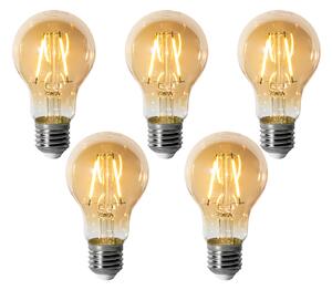 5 darabos E27 dimmelhető LED izzókészlet A60 arany 3W 310 lm 2200K