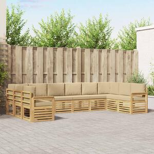 VidaXL Kültéri kanapé szett 7 pcs Fehér és bézs 363 x 187,5 x 73 cm
