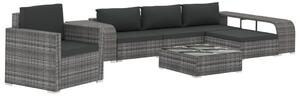 VidaXL 8 részes szürke polyrattan kerti bútorszett párnákkal