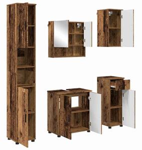 VidaXL Fürdőszoba bútor szett 5 pcs Régi fa 61 x 35 x 64 cm Faanyag